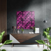 Pink Drops Brushed Aluminium Dibond Wall Art.